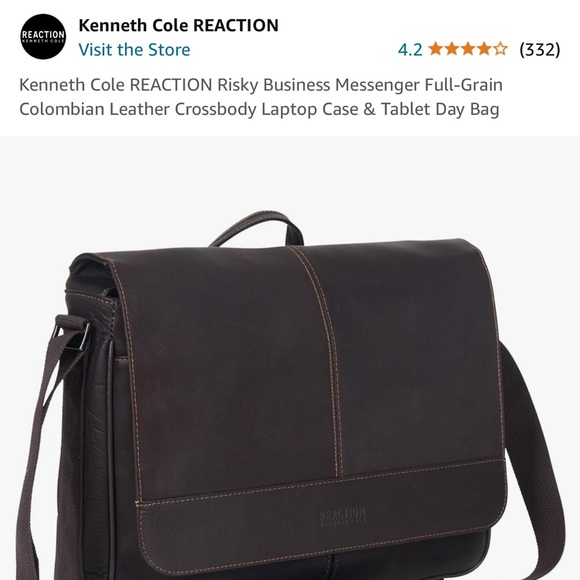 Kenneth Cole Reaction laptop messenger shoulder bag - Picture 6 of 6